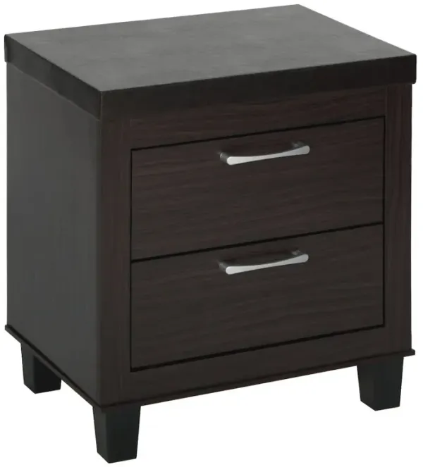 Better Home Products Elegant Mid Century Modern 2 Drawer Nightstand in Tobacco