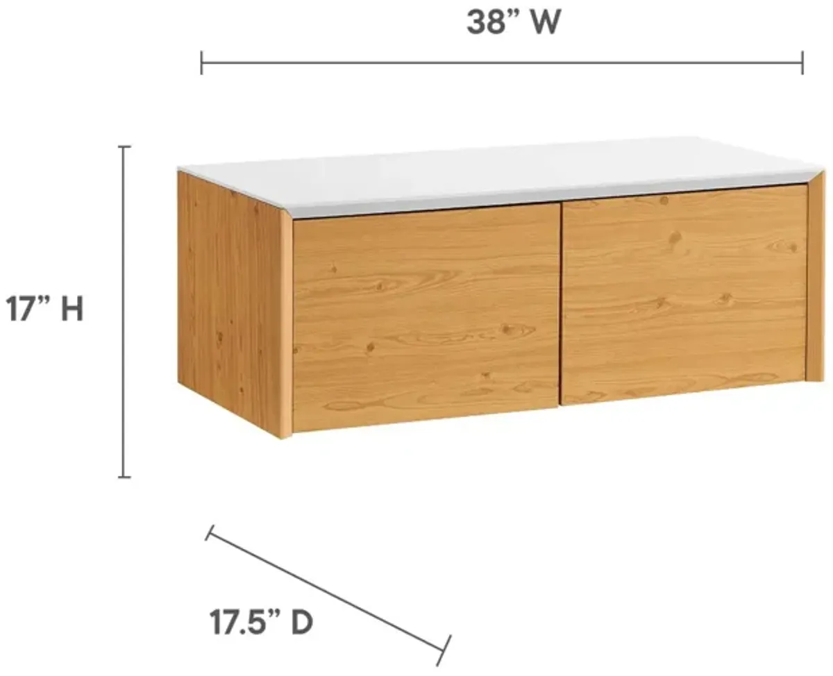 Kinetic 49" Wall-Mount Office Desk With Cabinet and Shelf