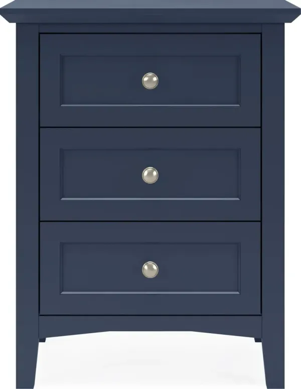 Grace Three Drawer Nightstand in Blueberry