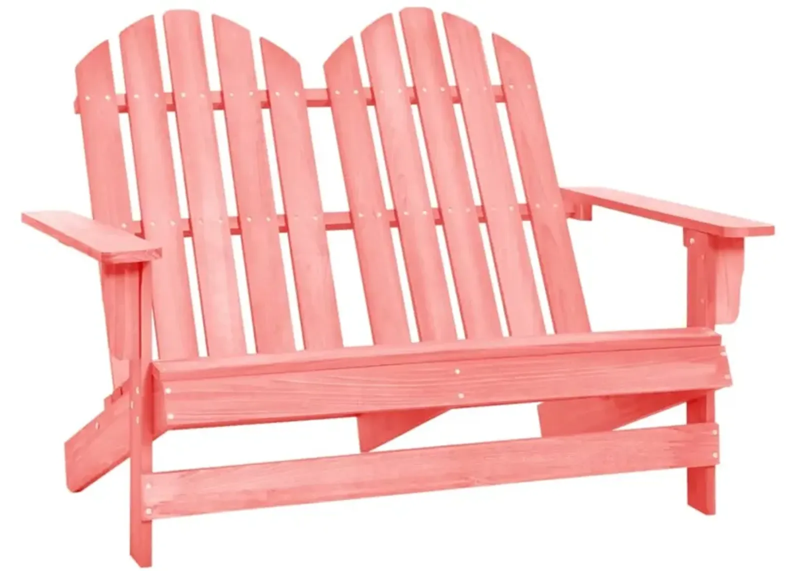 vidaXL 2-Seater Patio Adirondack Chair Solid Wood Fir Pink