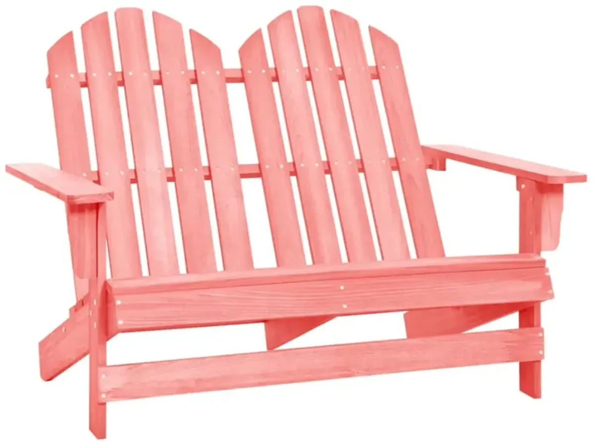 vidaXL 2-Seater Patio Adirondack Chair Solid Wood Fir Pink