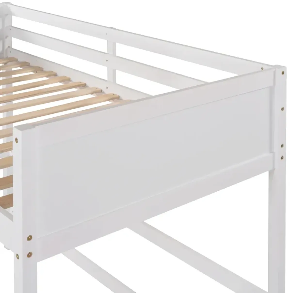 Solid Wood Twin Size Loft Bed with Ladder