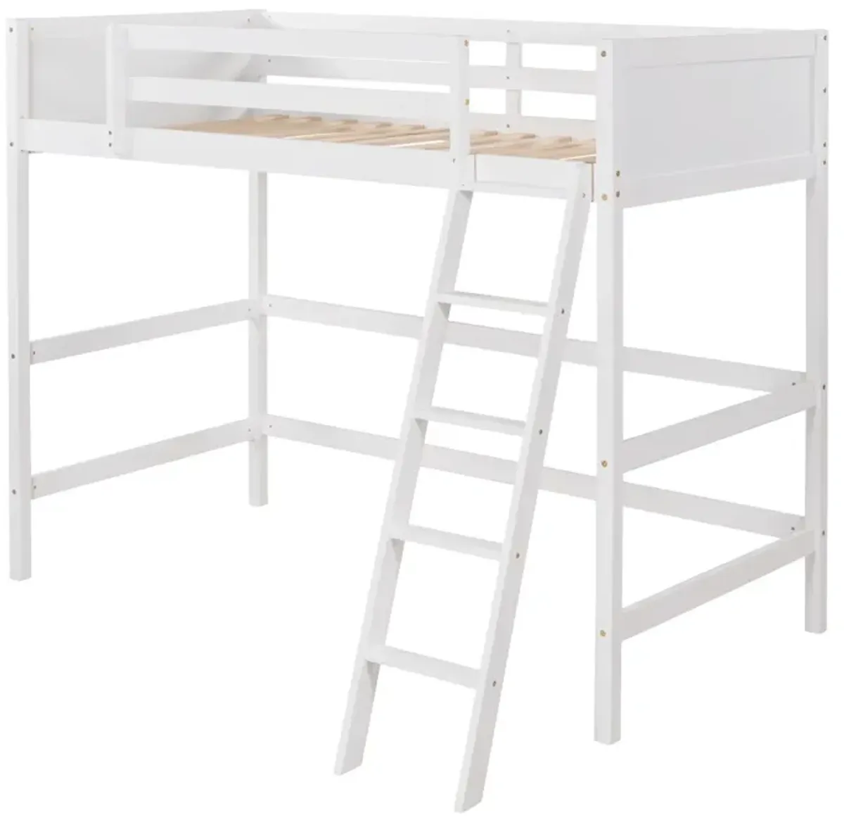 Solid Wood Twin Size Loft Bed with Ladder