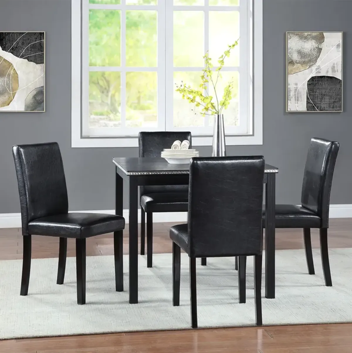 Merax 5 Pieces Wooden Dining Table Set