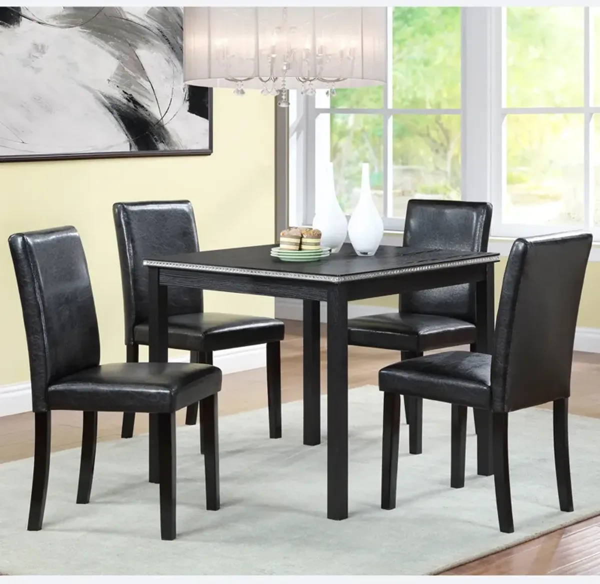 Merax 5 Pieces Wooden Dining Table Set