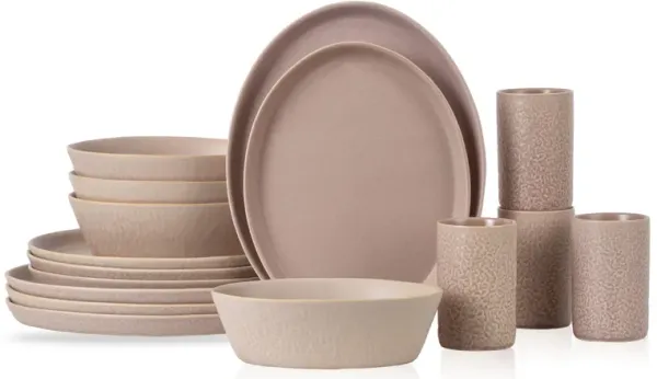 Stone by Mercer Project Katachi Stoneware 16 Piece Dinnerware Set