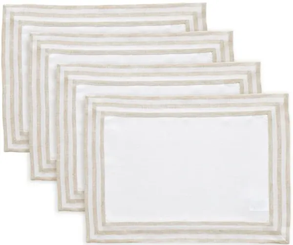 Solino Home 100% Pure Linen Placemats 14 x 19 Inch Set of 4 - Mila