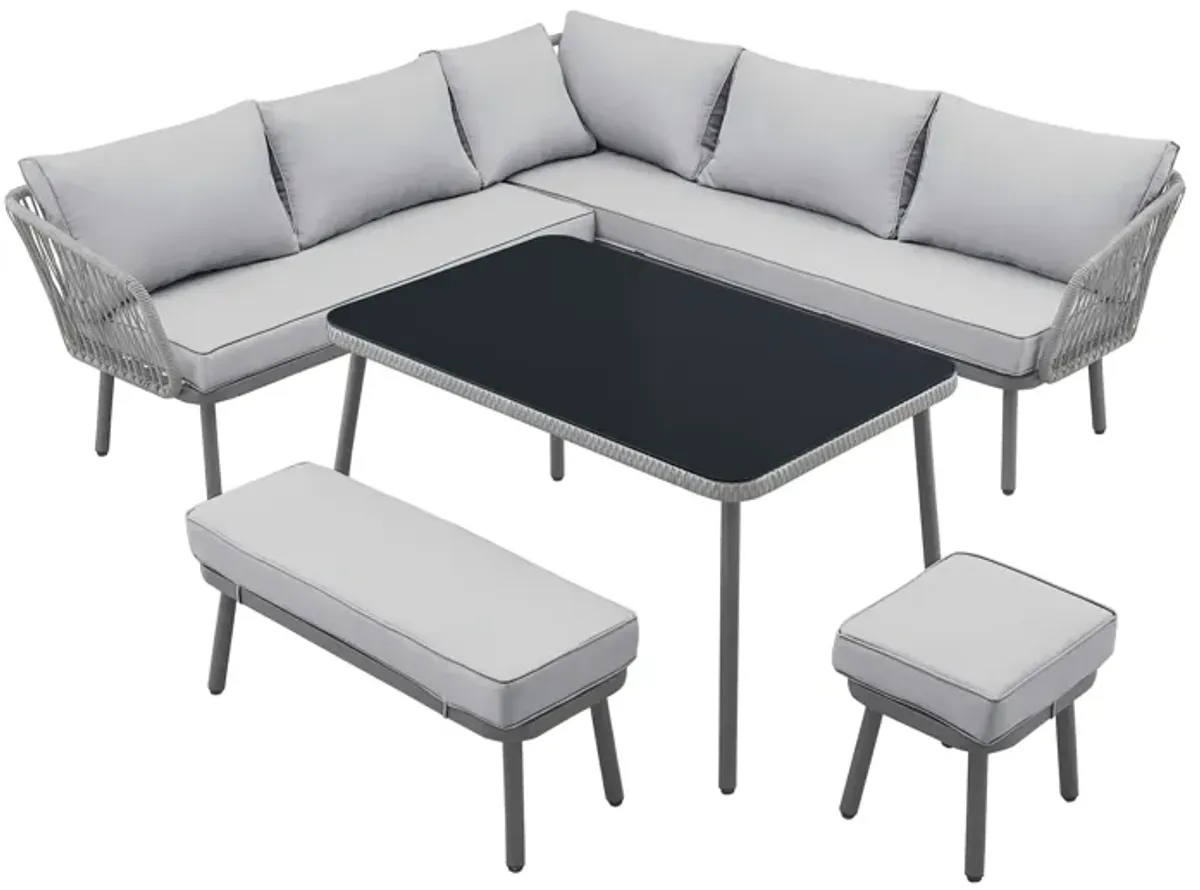 Inspired Home Brailynn  Outdoor 5pc Seating Group