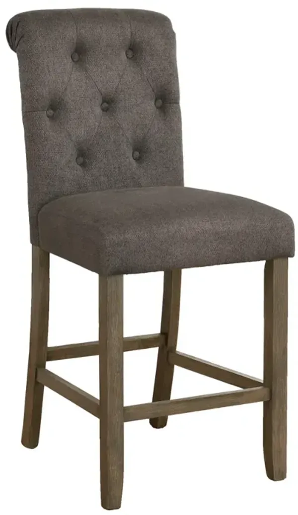 Balboa Tufted Back Counter Height Stools Grey and Rustic Brown (Set of 2)