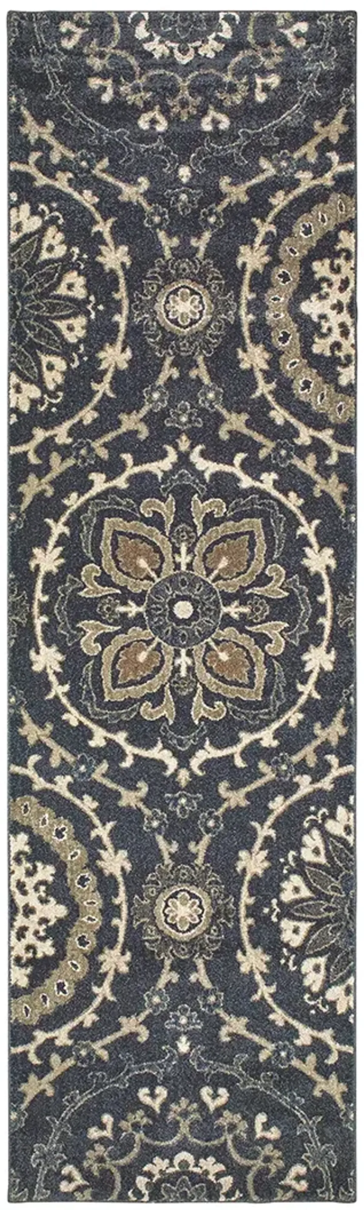 Richmond 2'3" x 7'6" Navy Rug