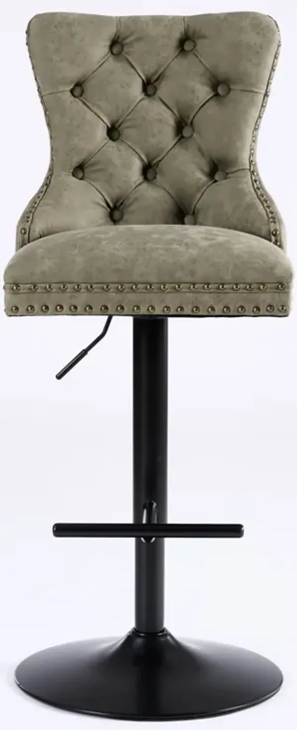 Streamdale Adjustable PU Barstools with Comfy Backs (Set of 2)