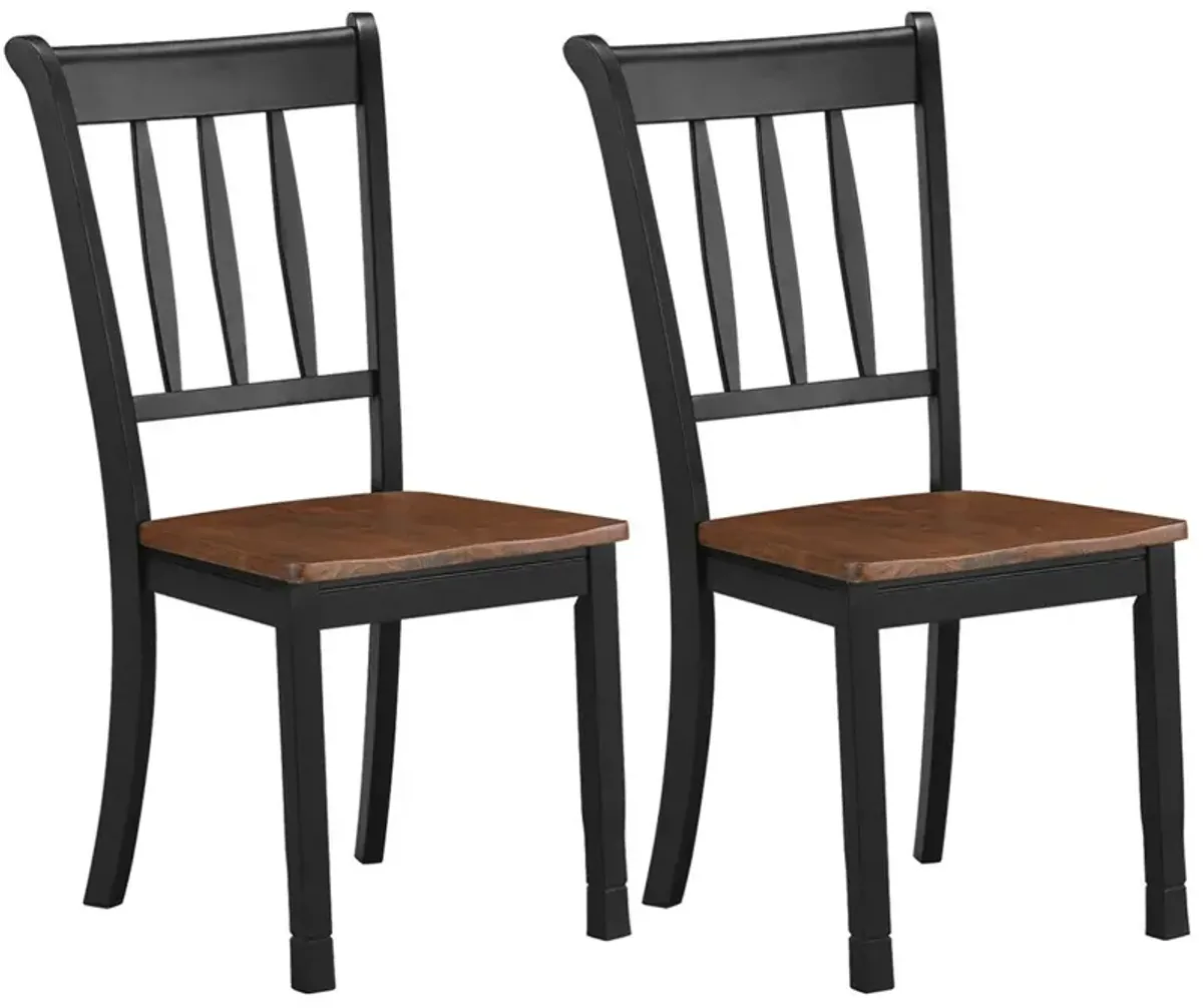 2 Pieces Solid Whitesburg Spindle Back Wood Dining Chairs