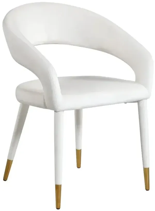 Meridian Furniture Destiny Cream Velvet Dining Chair