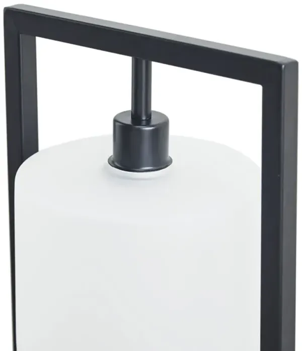 Streamdale Kittery Metal Table Lamp With Glass Drum Shade
