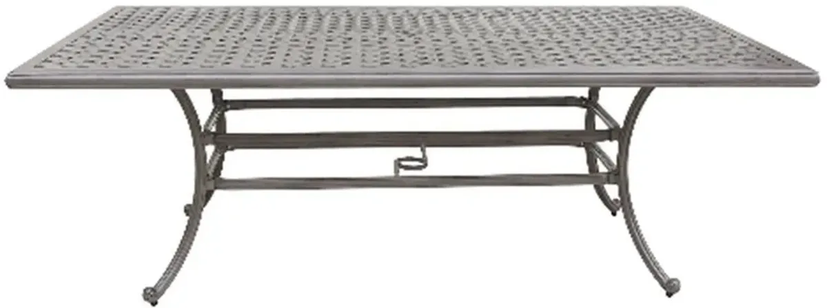Mace Outdoor Patio Dining Table, 86 Inch Rectangle Top, Aluminum, Gray