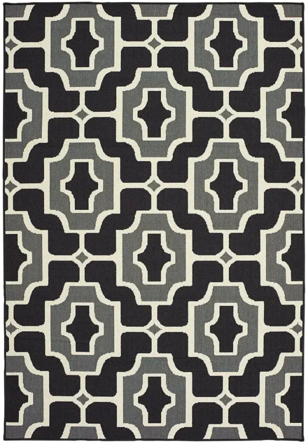 Marina 8'6" x 13' Black Rug