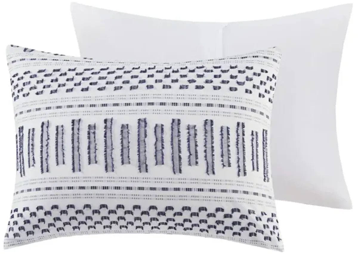 Gracie Mills Donny Geometric Cotton Jacquard Comforter Mini Set - California King