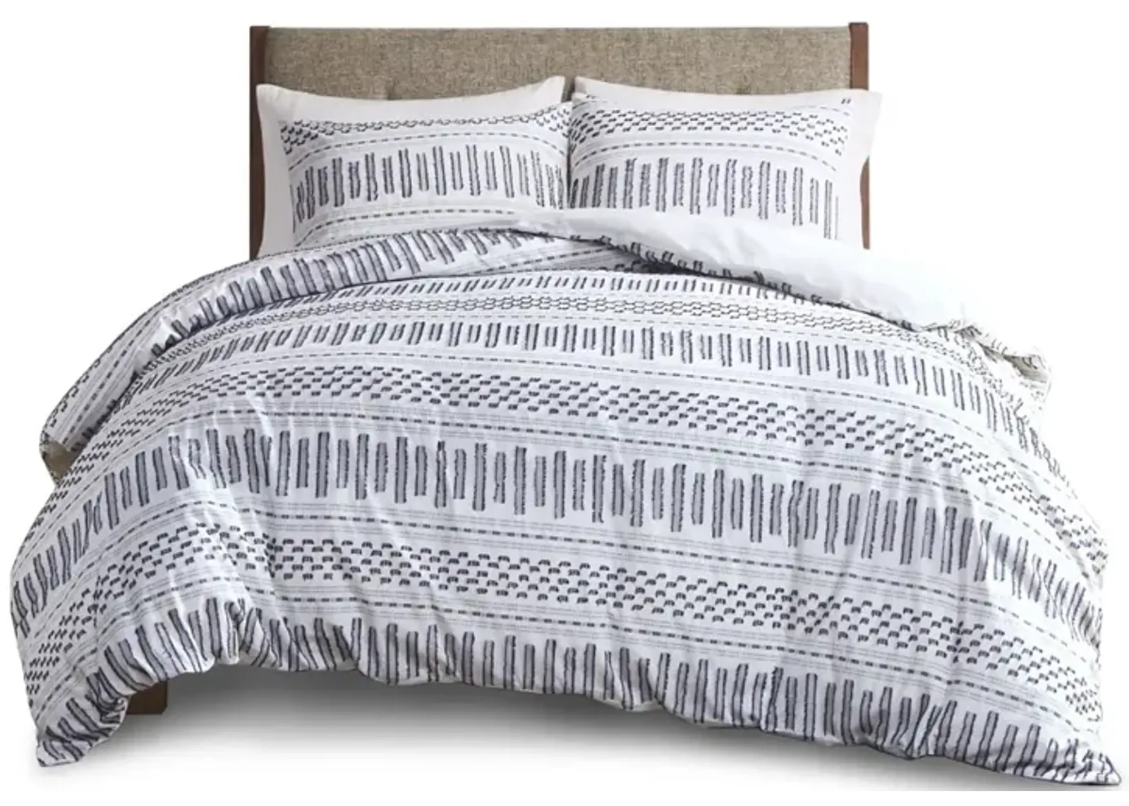 Gracie Mills Donny Geometric Cotton Jacquard Comforter Mini Set - California King