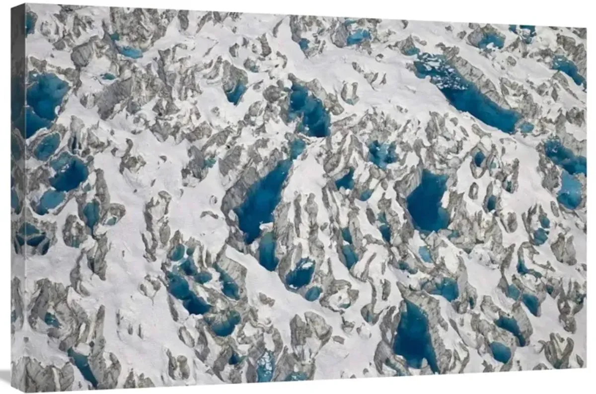 Meltwater lakes on Hubbard Glacier, Wrangell-St. Elias National Park, Alaska-Canvas Art-36x24