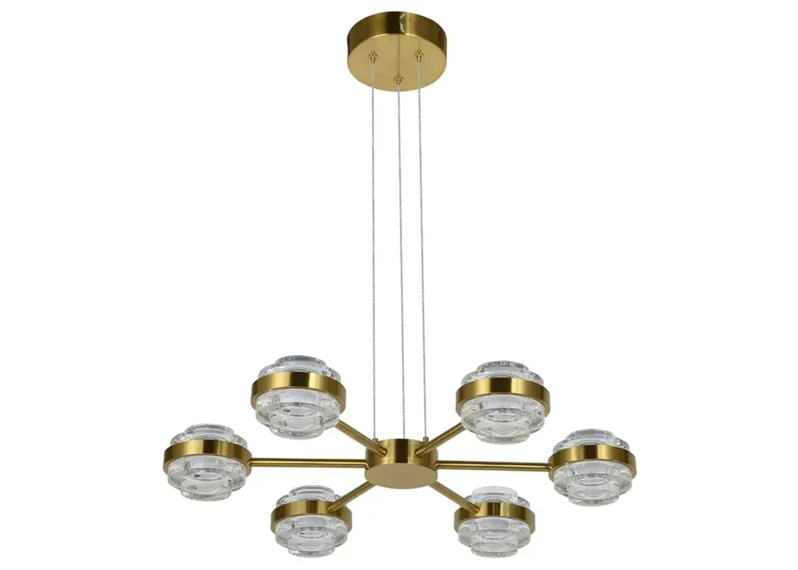 VONN Lighting 6-Light Height Adjustable Pendant Lighting Integrated LED Chandelier