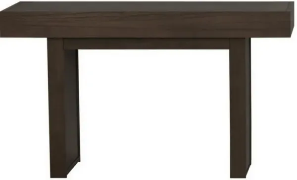 Rectangular Wooden Top Sofa Table with Side Panel Support, Taupe Gray-Benzara