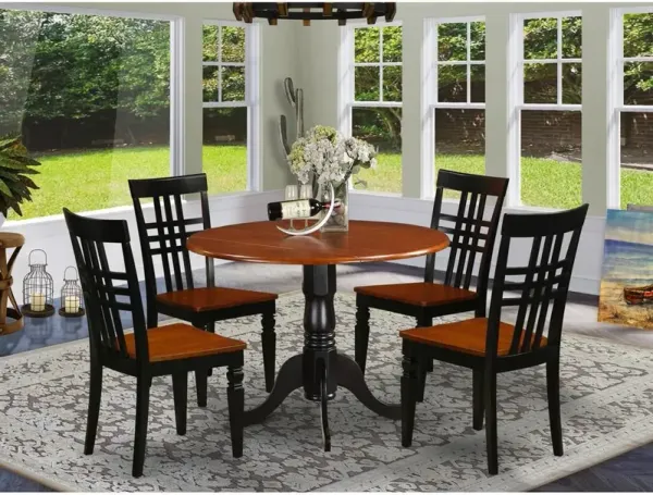 5 PC Dining room set with a Dining Table and 4 Dining Chairs in Black and Cherry
