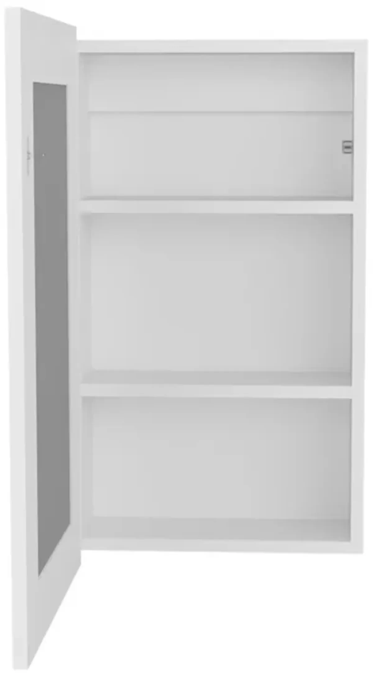 Kiana Medicine Cabinet 25.7" H, 1 Door, 3 Shelves, 1 Mirror, White