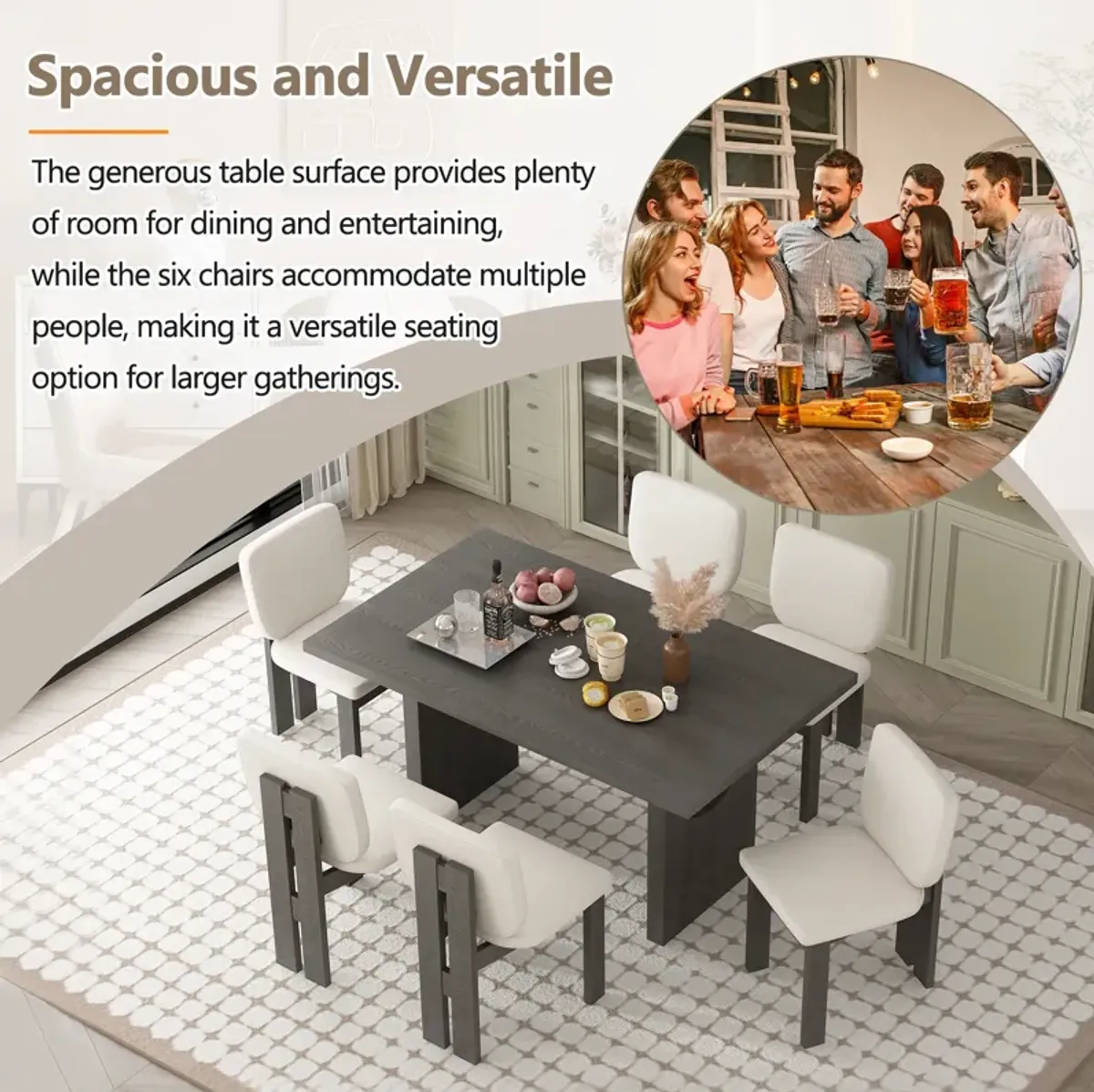 Merax 7-Piece Retro Dining Set