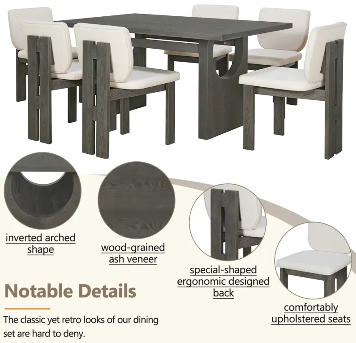 Merax 7-Piece Retro Dining Set