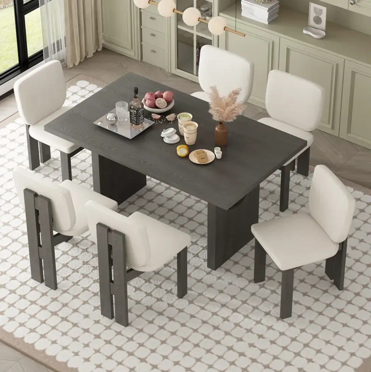 Merax 7-Piece Retro Dining Set