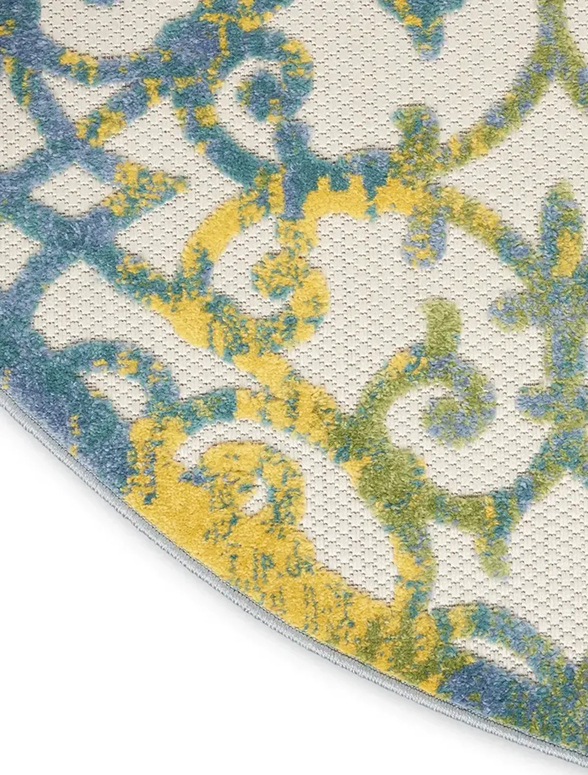 Aloha ALH21 Ivory/Blue 4' x Round Rug