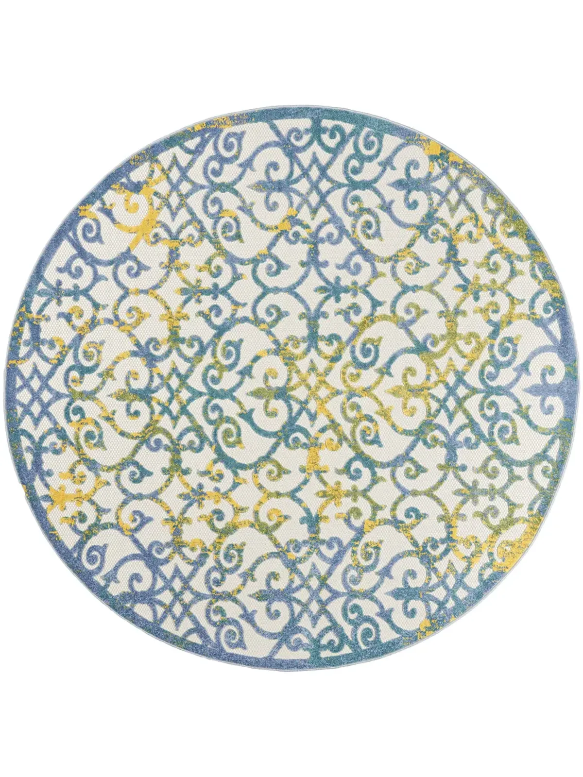 Aloha ALH21 Ivory/Blue 4' x Round Rug