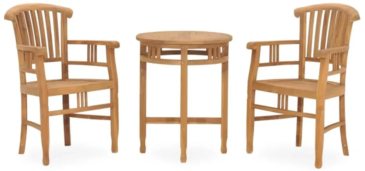 vidaXL 3 Piece Garden Dining Set Solid Teak Wood