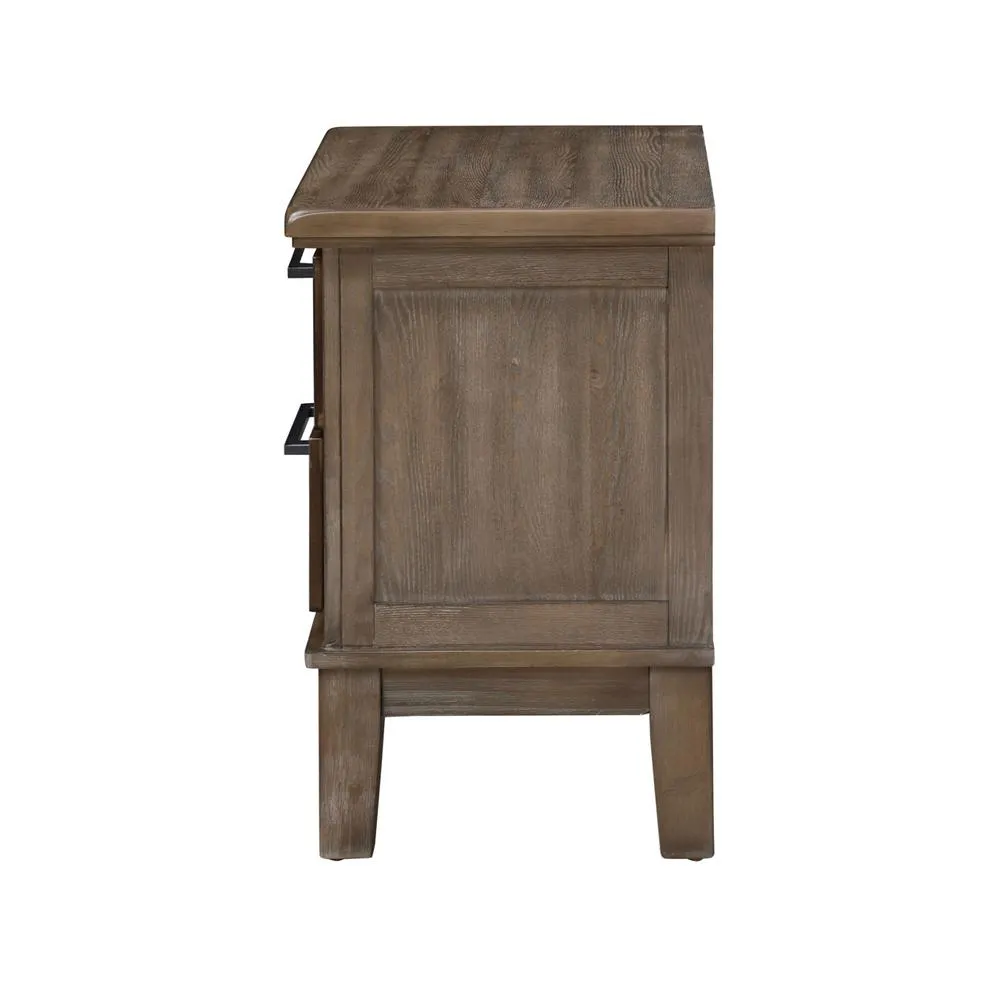 New Classic Furniture Furniture Cagney Solid Wood 2-Drawer Nightstand in Vintage Brown