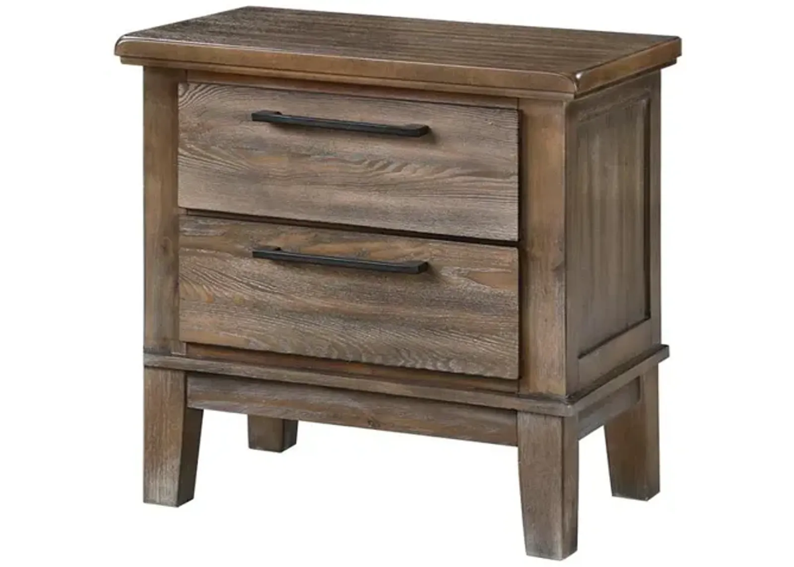 New Classic Furniture Furniture Cagney Solid Wood 2-Drawer Nightstand in Vintage Brown