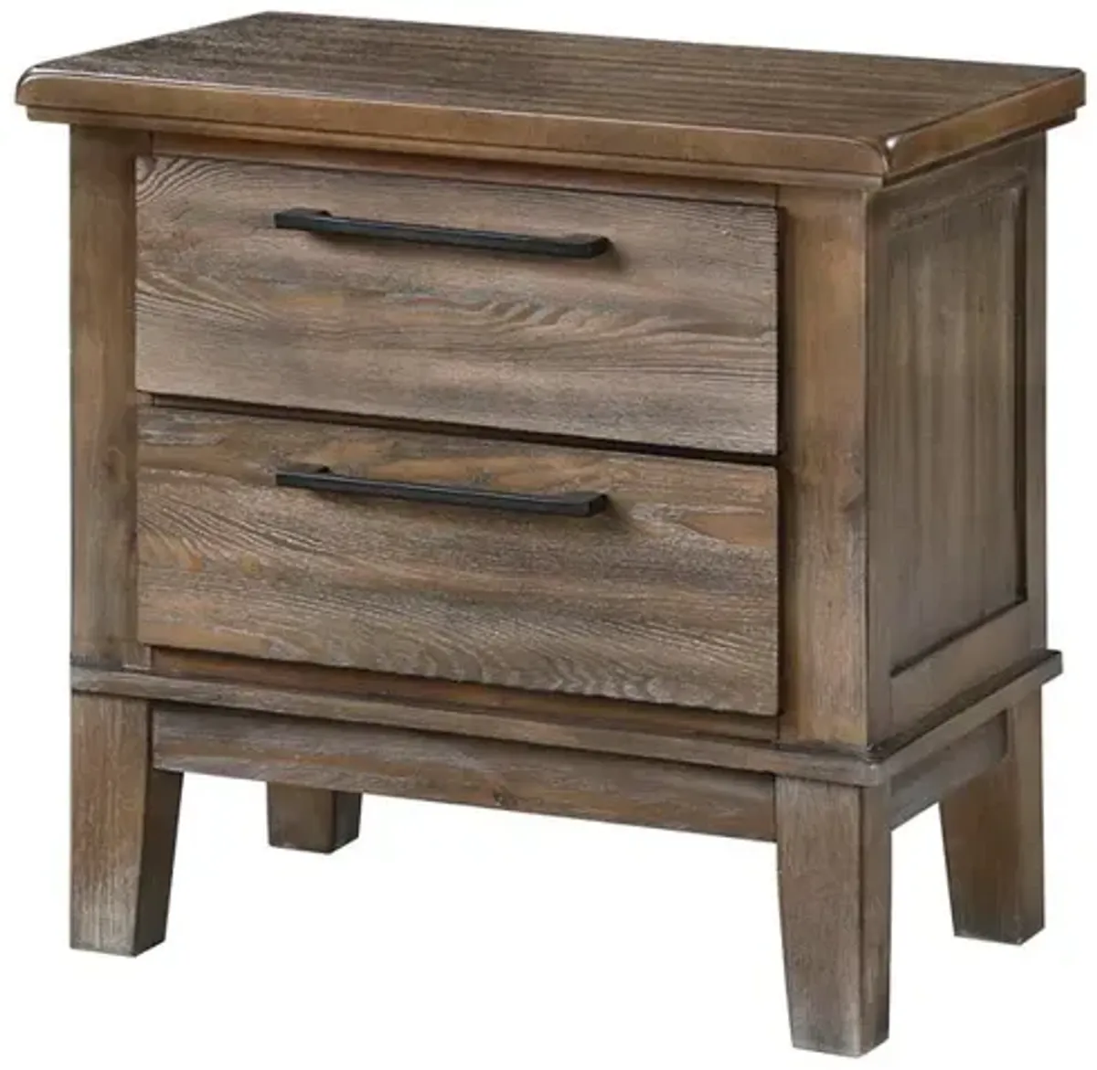 New Classic Furniture Furniture Cagney Solid Wood 2-Drawer Nightstand in Vintage Brown