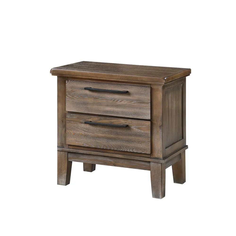 New Classic Furniture Furniture Cagney Solid Wood 2-Drawer Nightstand in Vintage Brown