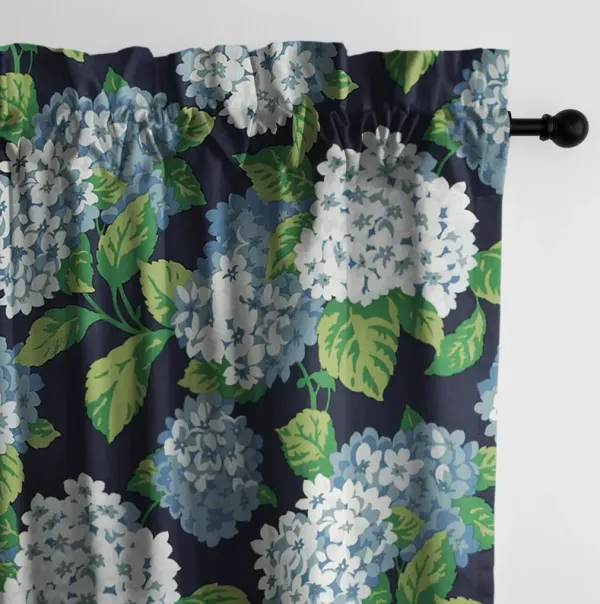 6ix Tailors Fine Linens Midnight Garden Navy Pole Top Drapery Panel Pair