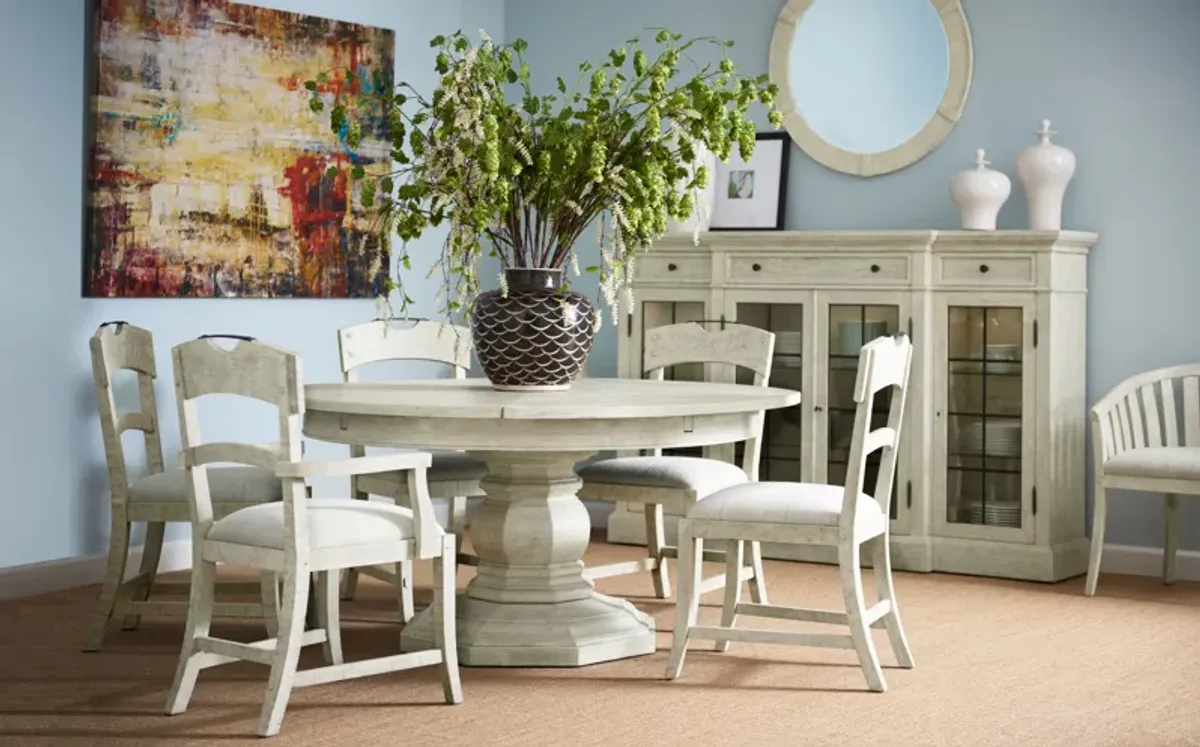 Whitewash Round Extendable Dining Table