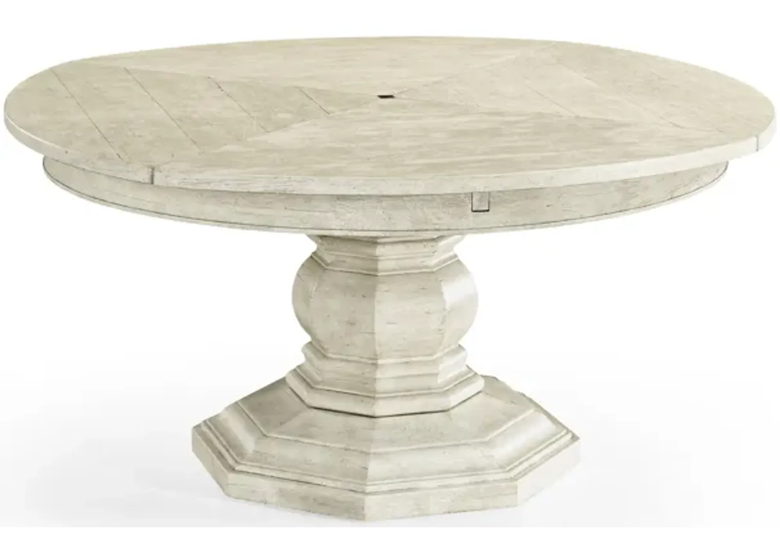 Whitewash Round Extendable Dining Table