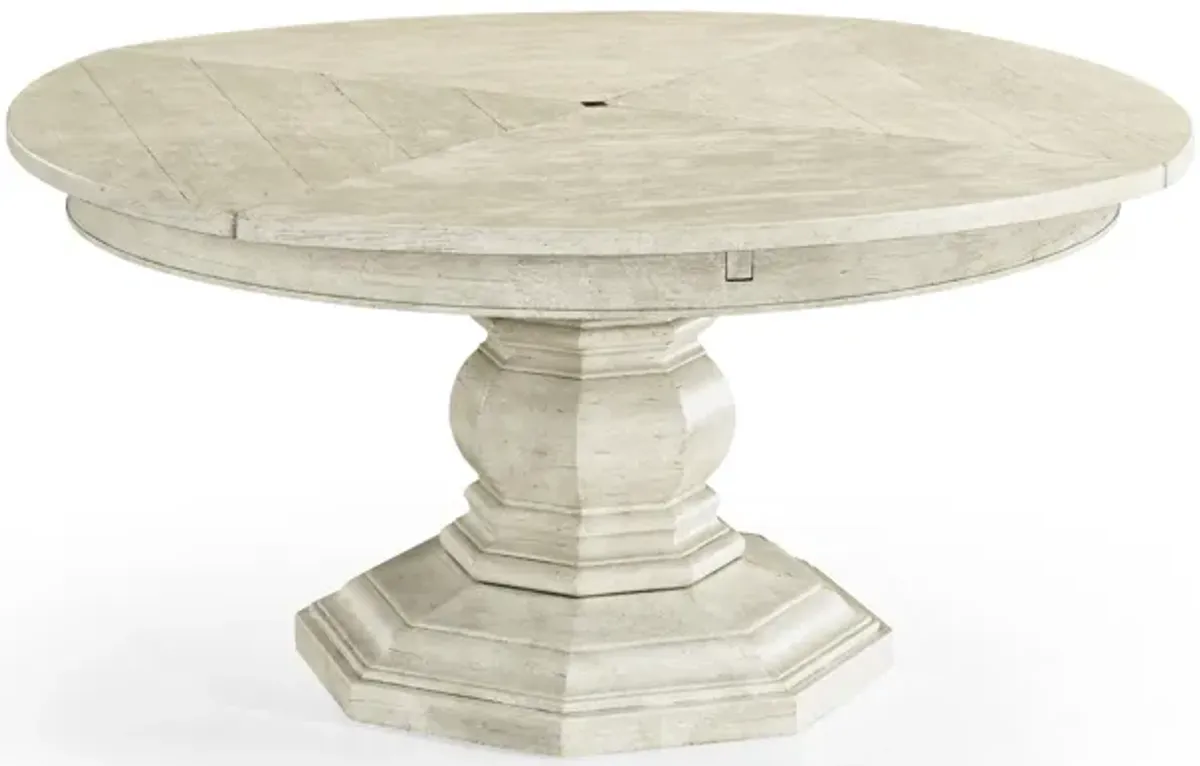 Whitewash Round Extendable Dining Table