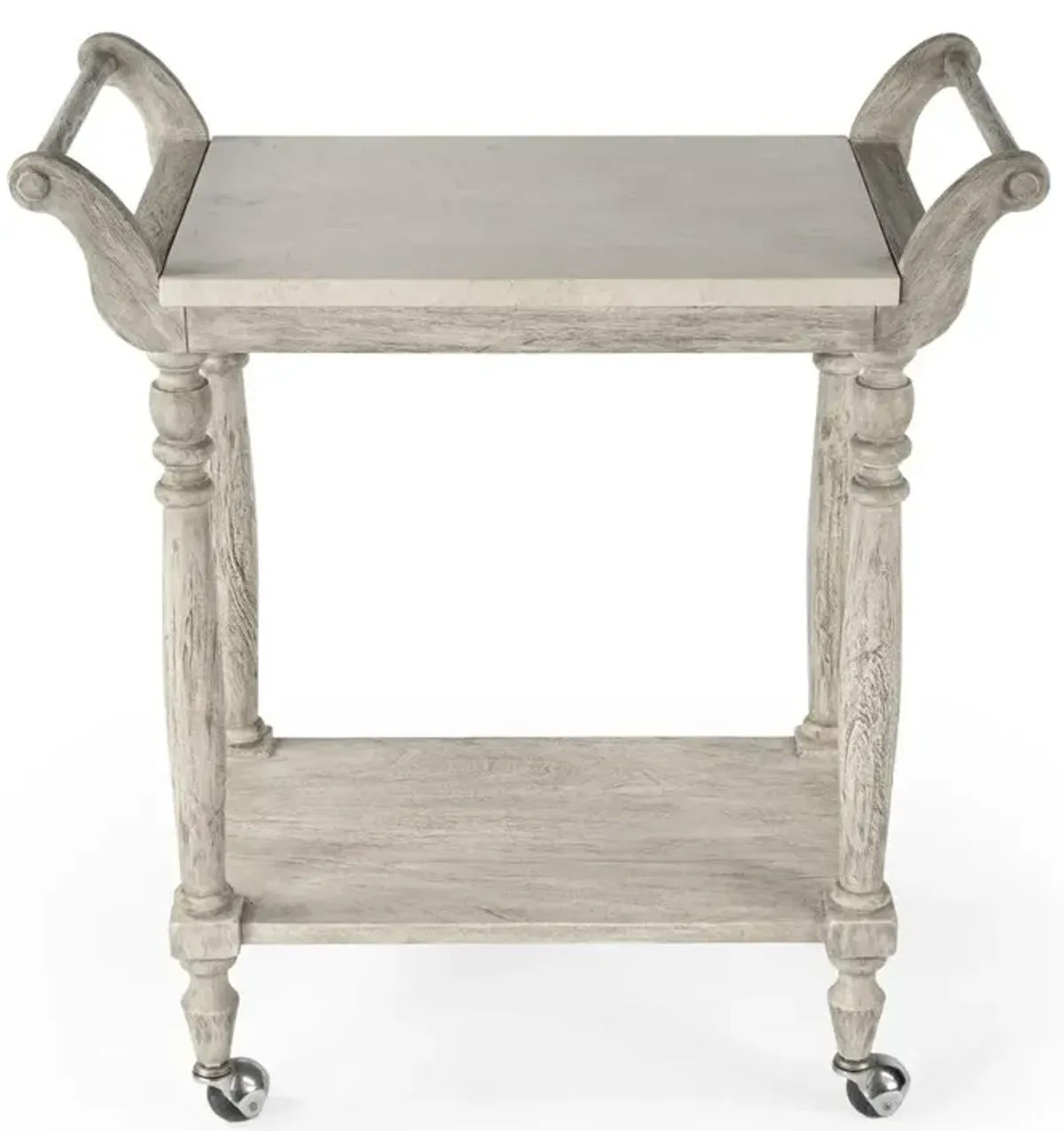 Coastal Farmhouse Marble Serving Cart, Belen Kox