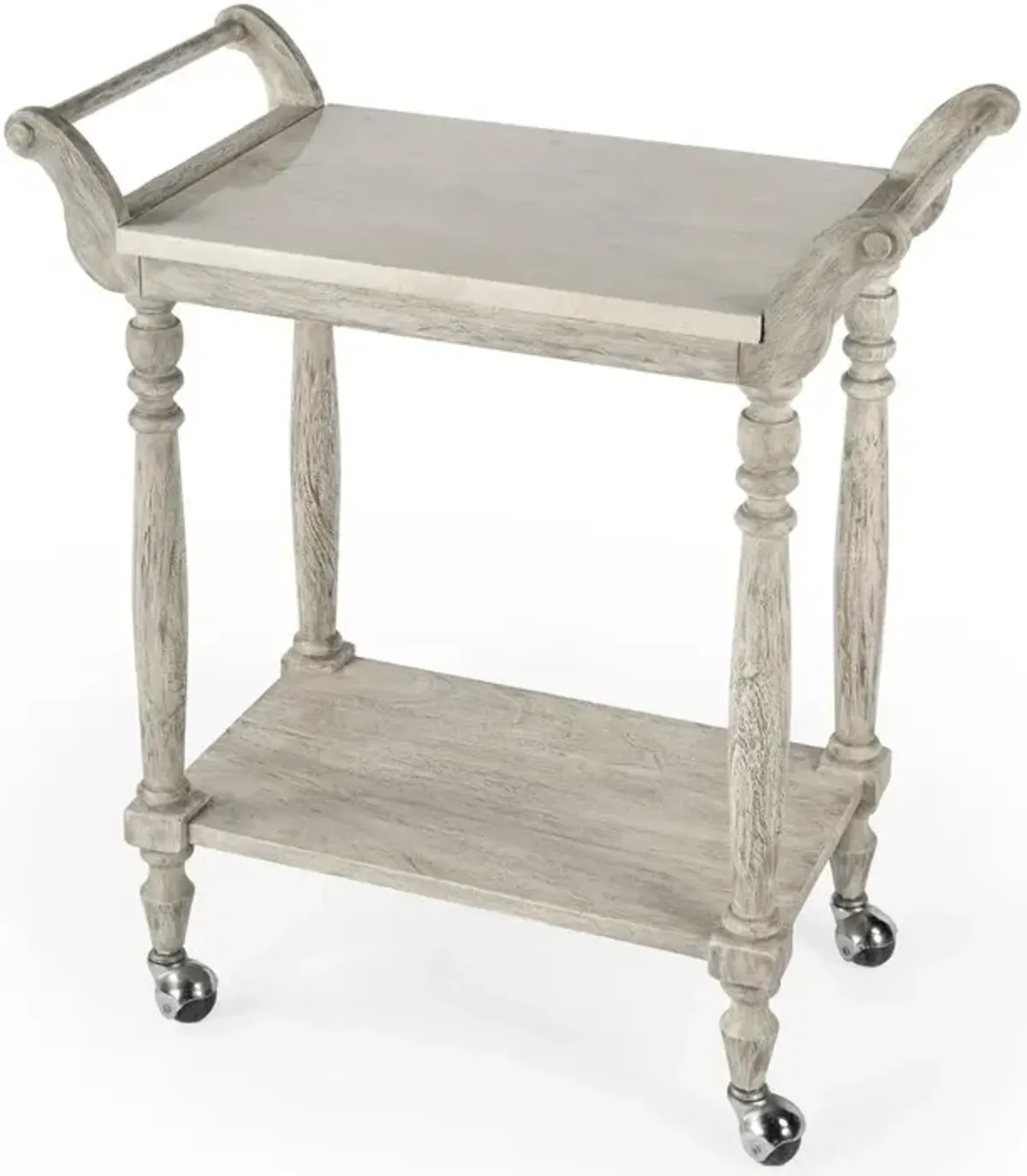 Coastal Farmhouse Marble Serving Cart, Belen Kox