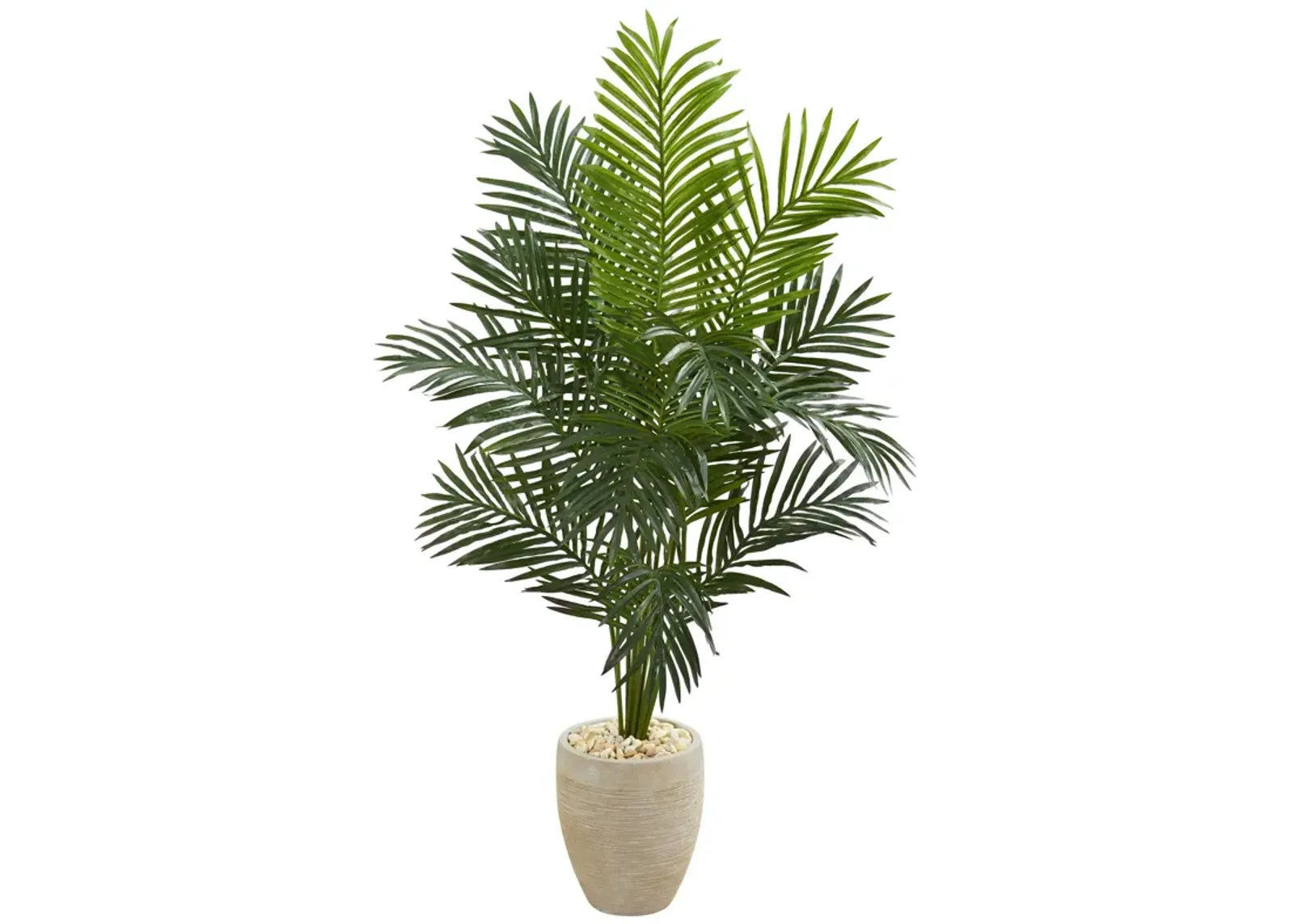 HomPlanti 5.5 Feet Paradise Artificial Palm Tree in Sand Colored Planter