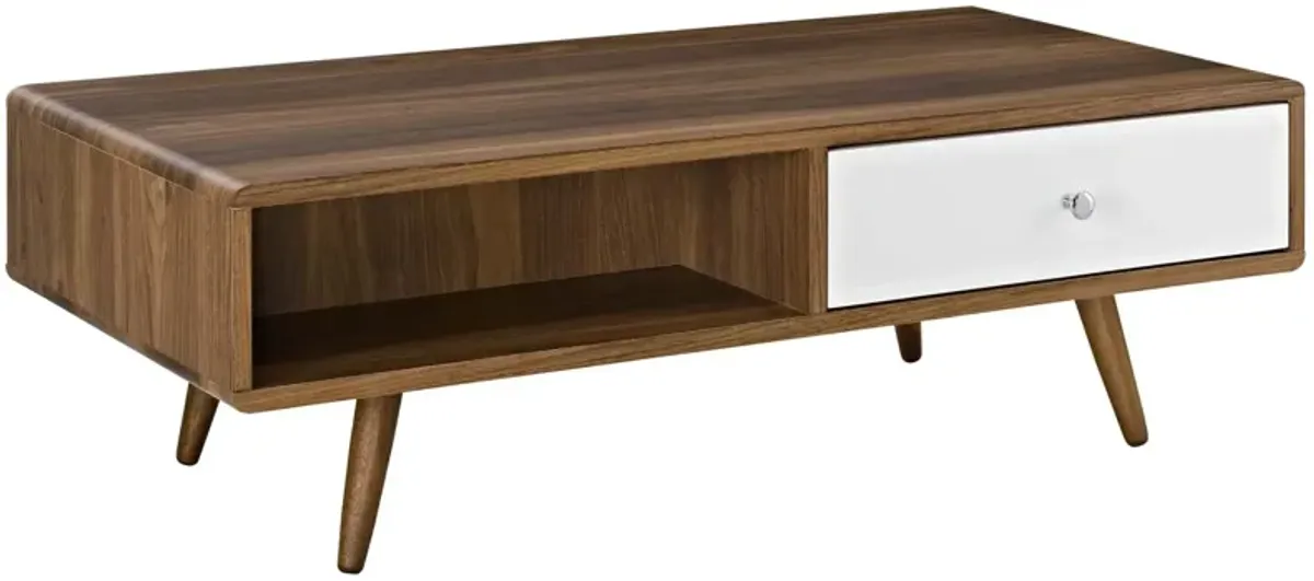 Transmit Coffee Table, Walnut White