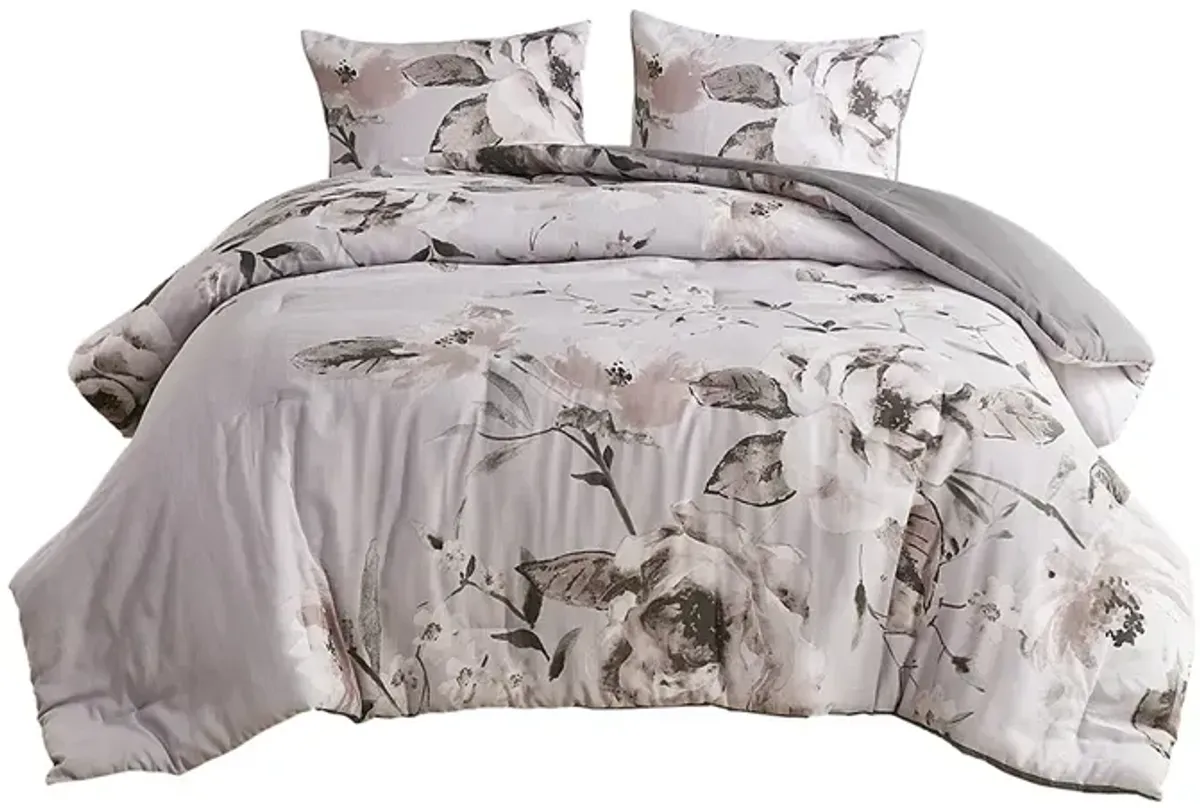 Gracie Mills 3-Piece Farmhouse Floral Printed Comforter Set