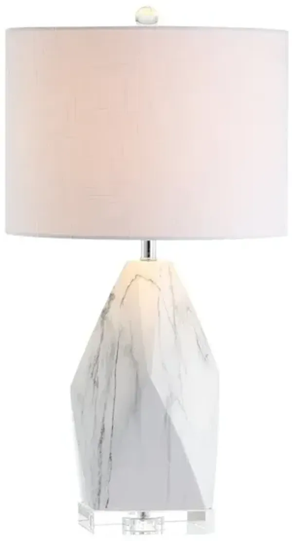 Oslo Ceramic Marble/Crystal LED Table Lamp