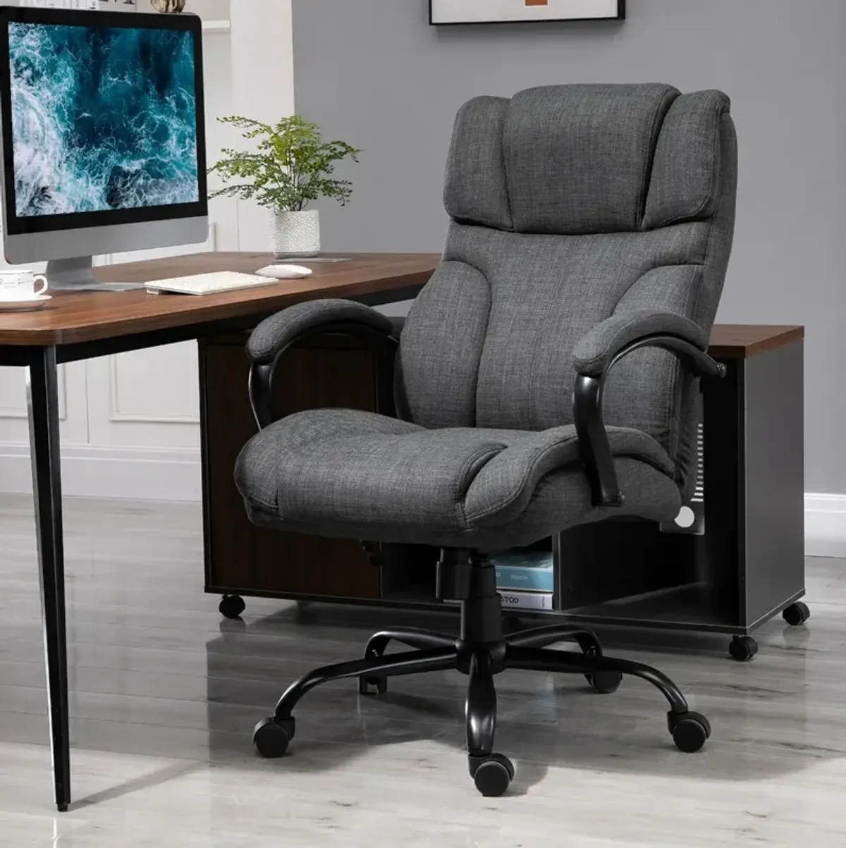 Dark Gray Executive Chair: Big & Tall 500lbs Office Chair