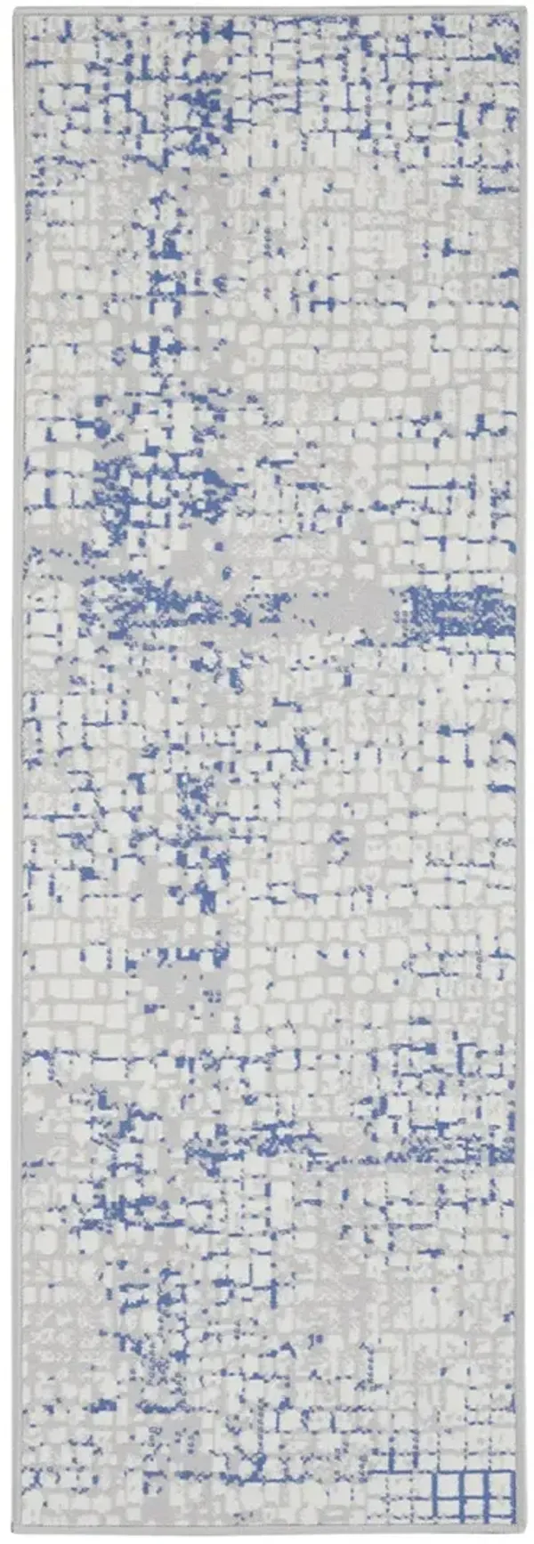 Whimsicle WHS07 Gray/Blue 2' x 6' Rug