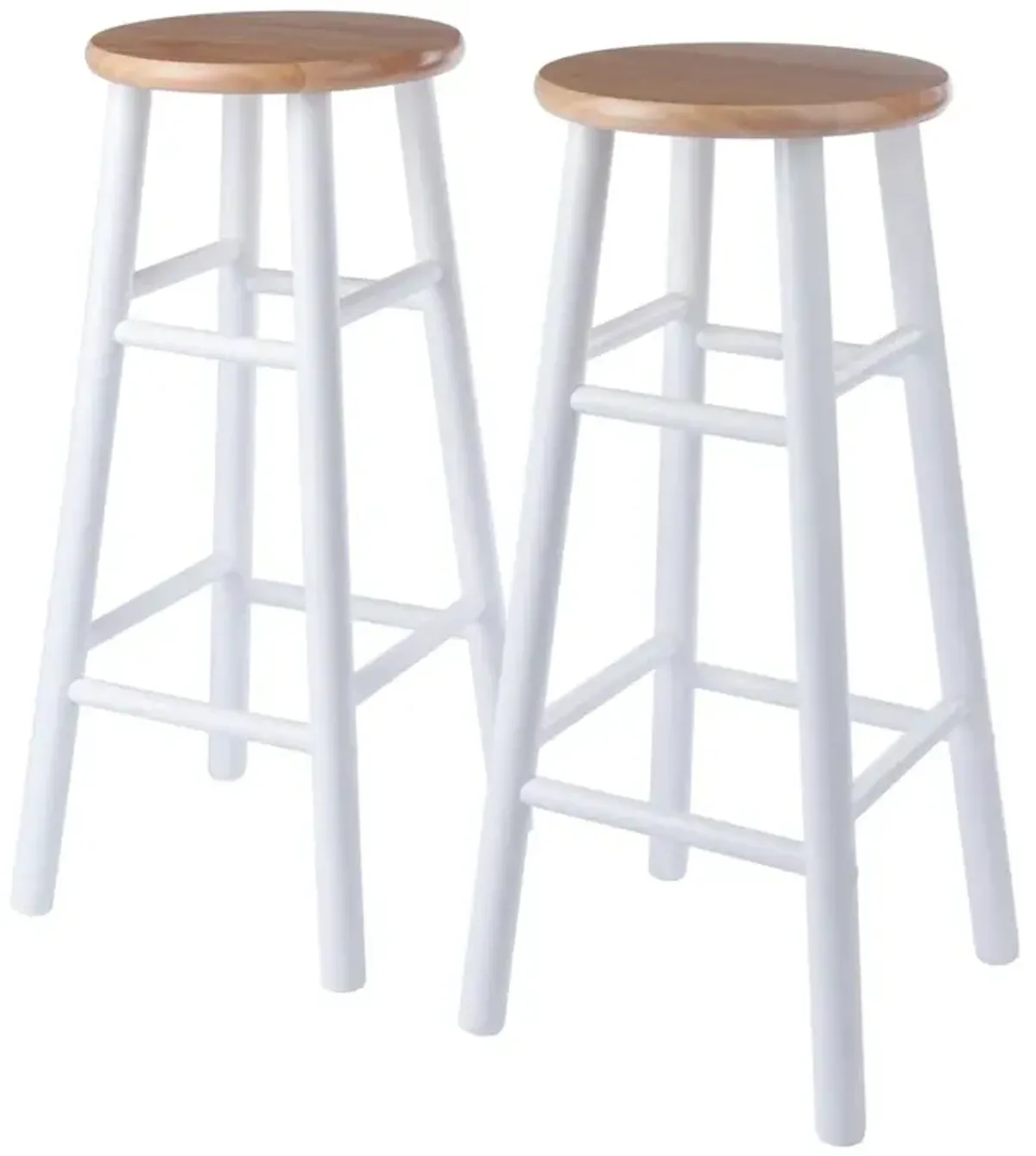 Huxton 2-Pc Bar Stools, 29", Natural & White